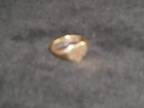 GOLD signet ring 9ct heart shaped with c,  GOLD signet....