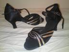 Ladies Black & Gold Latin / Salsa Dance Shoes