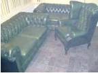 chesterfield 2 2 seaters sofas 1 wing back chair leather